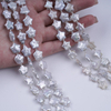 18cm 11x11mm natural white color real loose fresh water star shape baroque pearl beads strand