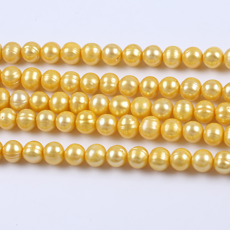 10-11mm Gold Color Potato Pearl Strand For Jewelry Design